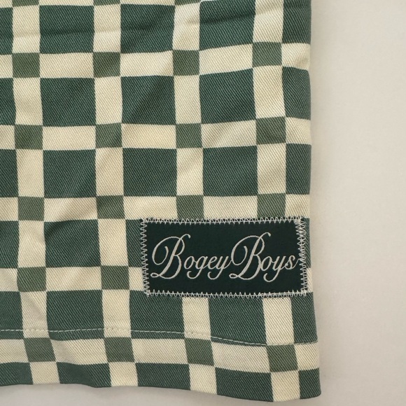 BOGEY BOYS by Macklemore, Tile Button Up Collar Shirt, Green/White, Size SM, NWT - Picture 8 of 11